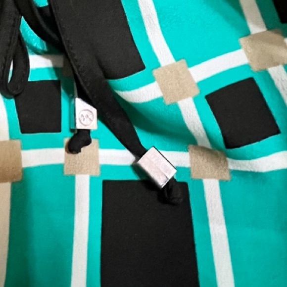 Michael Kors Dark Black & Green Checkered & Striped dress Size PL NWOT - Picture 3 of 10
